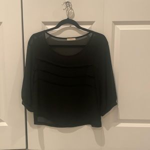 Kaitlyn black sheer long sleeve blouse